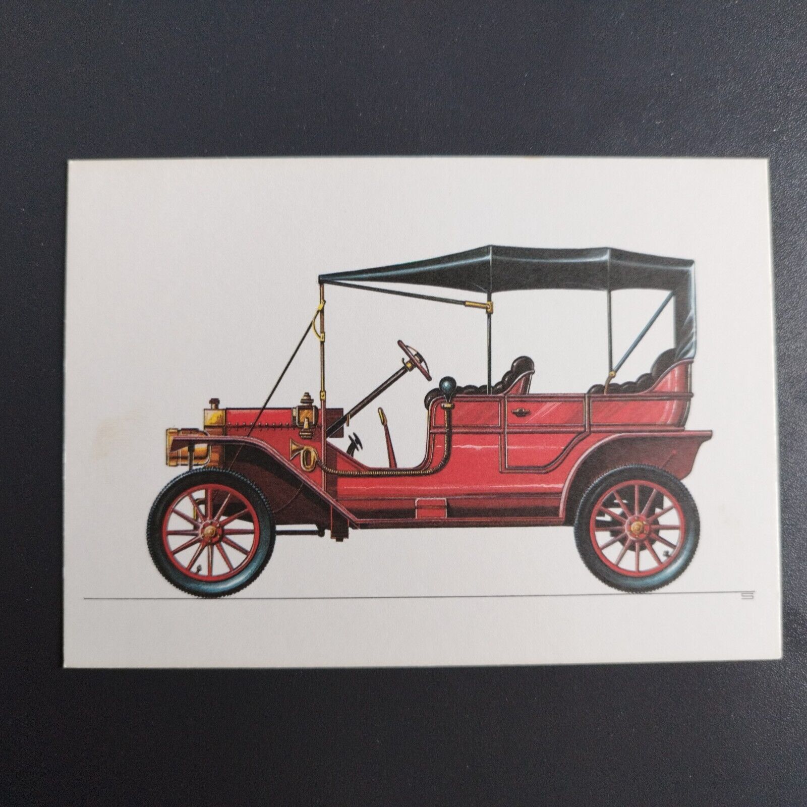 Postcard made in DDR East Germany. FORD T , 1908. Henry Ford.