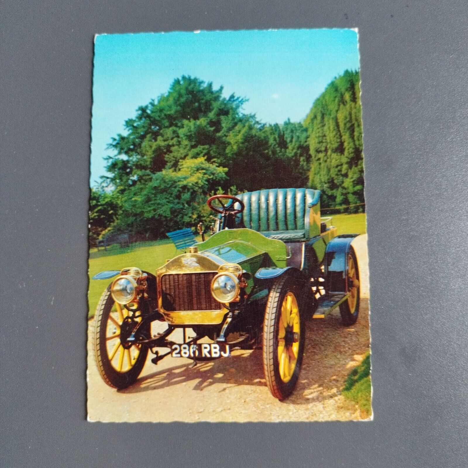 Postcard made in DDR East Germany. FORD T , 1908. Henry Ford.