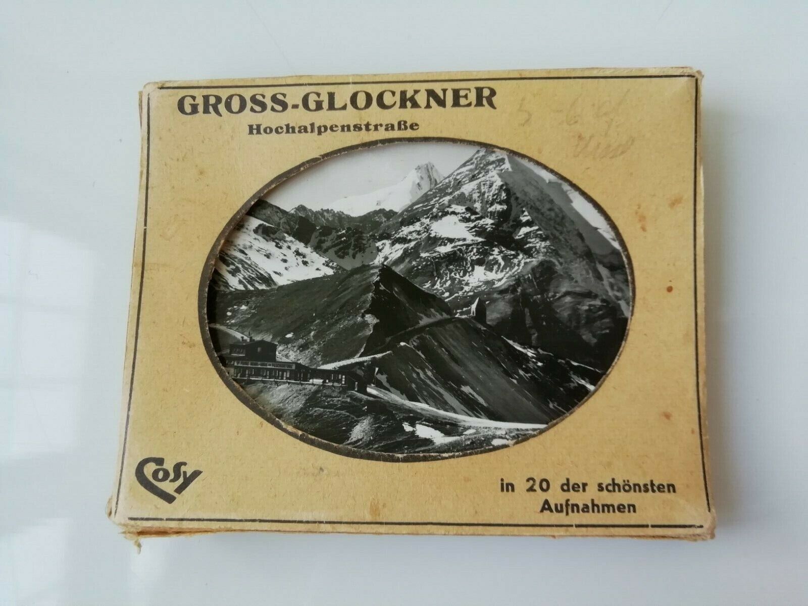 Vintage folder with 20 small photos of Gross-Glockner /Austrian Alps1930's