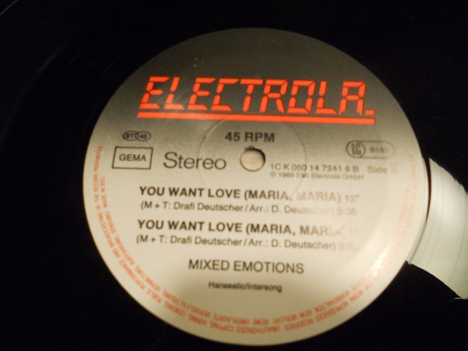 MIXED EMOTIONS "YOU WANT LOVE (MARIA MARIA)" SPECIAL RE-EMOTION-MIX MAXI SINGLE