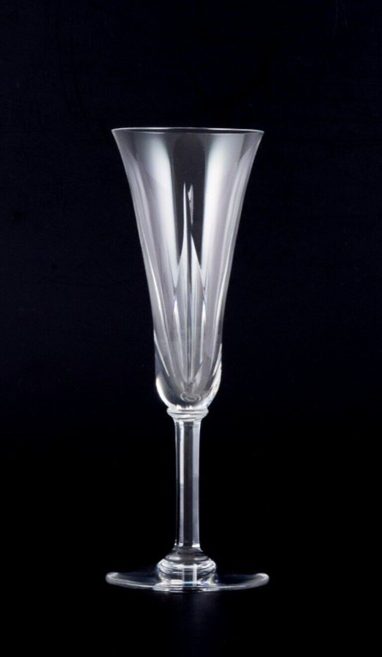 Saint Louis France Set of six champagne flutes in cut crystal glass