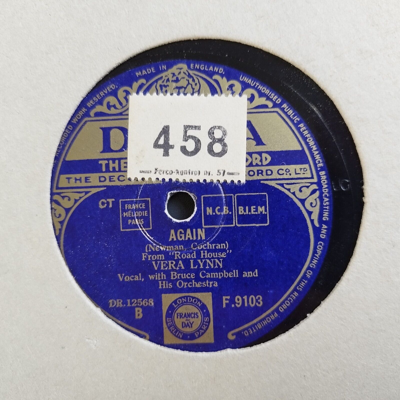 78 RPM  shellacVera LynnAgain/Nearest Thing To Heaven