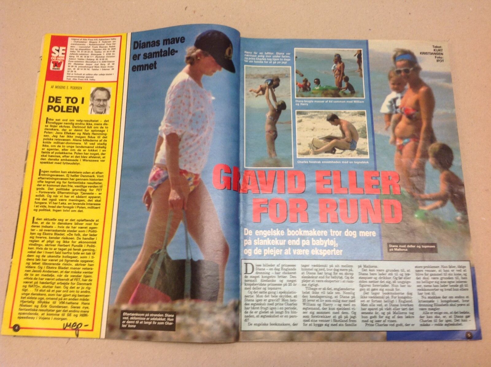 Princess Diana Lady Di Sylvester Stallone Vtg Danish Magazine 1987 "Se og Hoer"