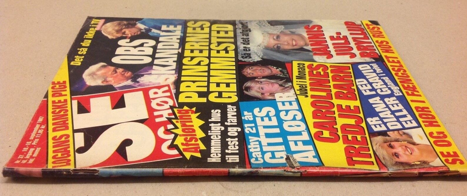 Princess Diana Lady Di Sylvester Stallone Vtg Danish Magazine 1987 "Se og Hoer"