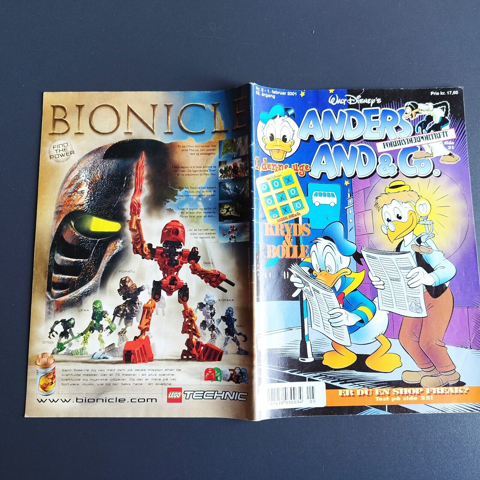 Lego Bionicle  ad in a Danish "Donald Duck" magazine no 5 / 2001