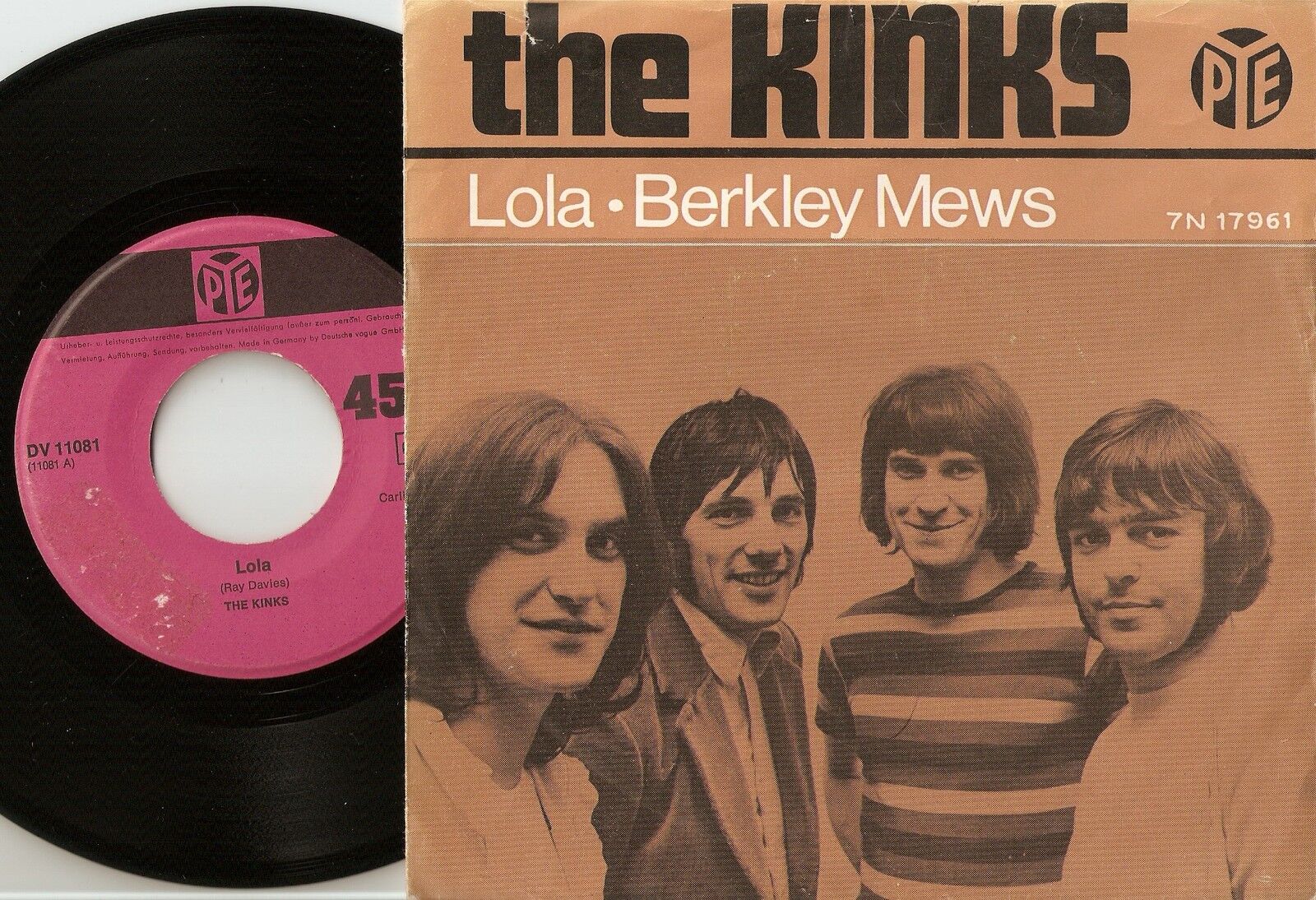 THE KINKS LOLA  BERKLEY MEWS GERMAN DANISH 45+PS 1970 MOD FREAKBEAT RAY DAVIES