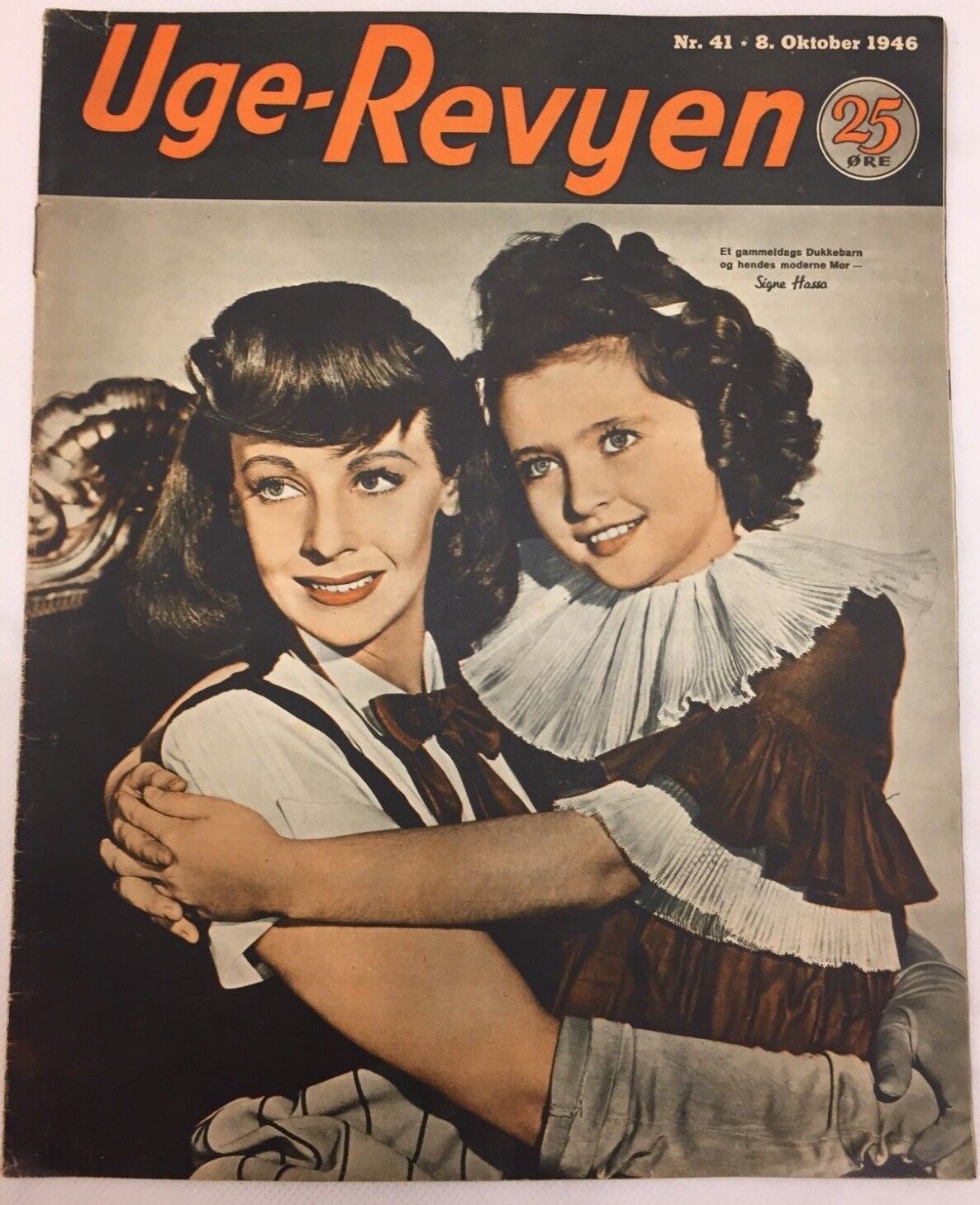 Signe Hasso On The Front Cover Danish Weekly Vintage Magazine Uge-Revyen 1946