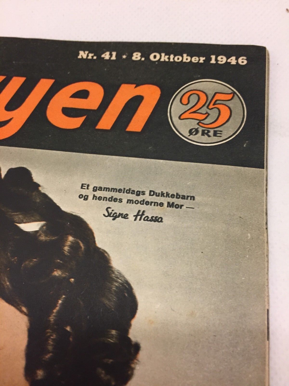 Signe Hasso On The Front Cover Danish Weekly Vintage Magazine Uge-Revyen 1946