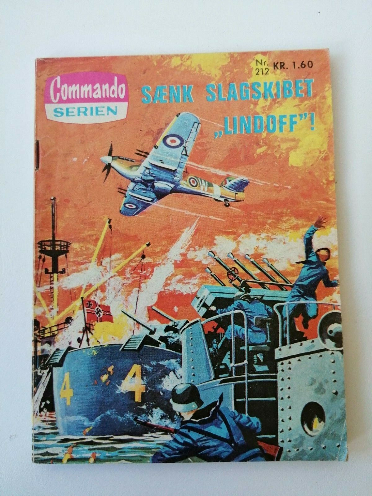 "Commando Serien" no 2121968SÆNK SLAGSKIBET "Lindoff" ! Danish pocket book