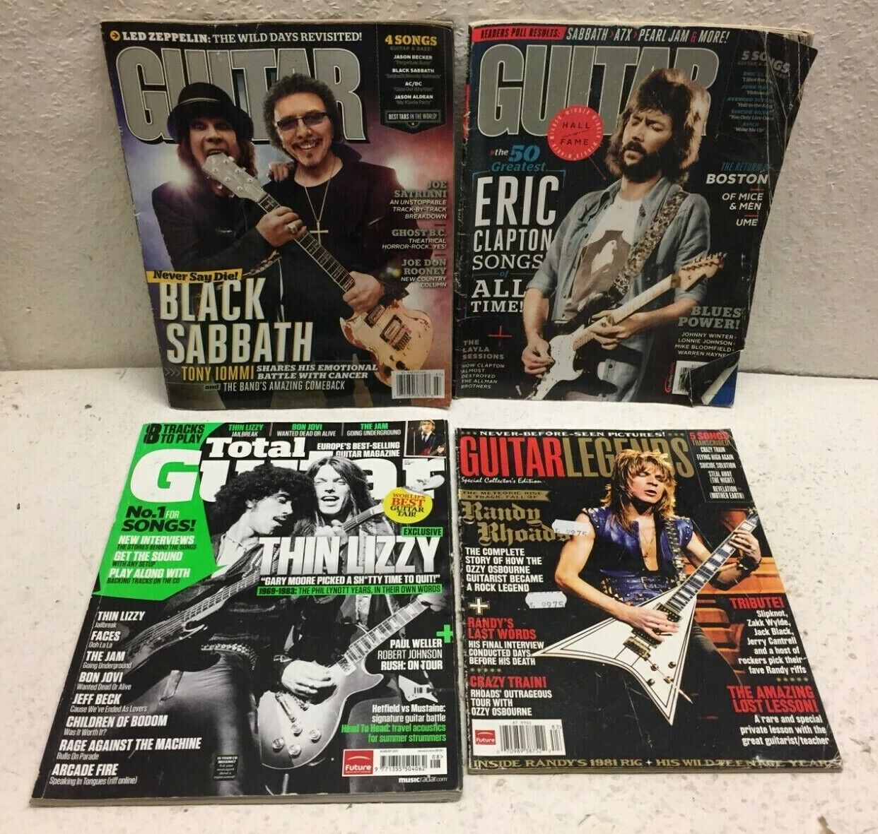 Lot of 4 Pieces Various Guitar Magazines Acceptable Condition