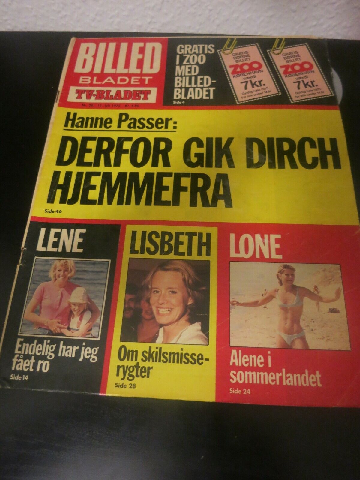 Danish Magazine 1975 LONE HERTZ Queen Benedikte DIRCH PASSER N39