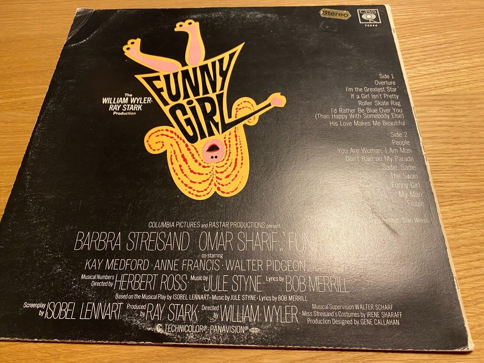 BARBRA STREISAND  OMAR SHARIF "FUNNY GIRL" 1968 12 TRACK UK PRESS CBS 12 SONGS