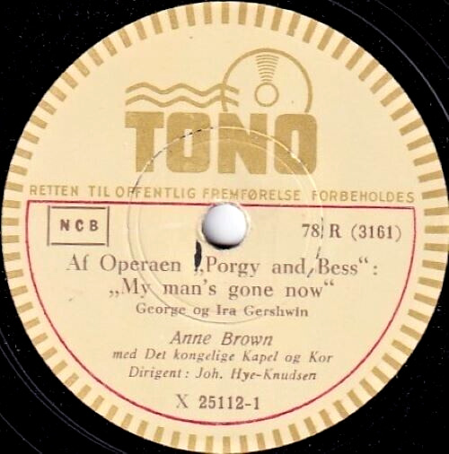 Brown; Hye-Knudsen Gershwin (Porgy and Bess - arias) Tono X 25112 NM(-)