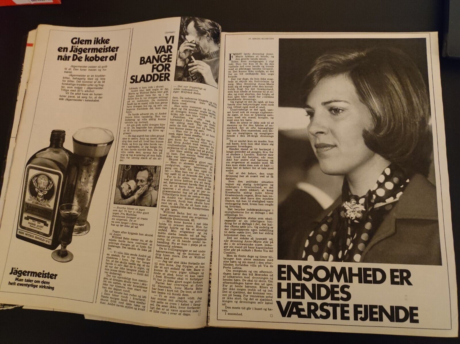 QUEEN ANNE-MARIE  Claudia Cardinale ANNA KARINA Dirch 1973 Danish Magazine BB152