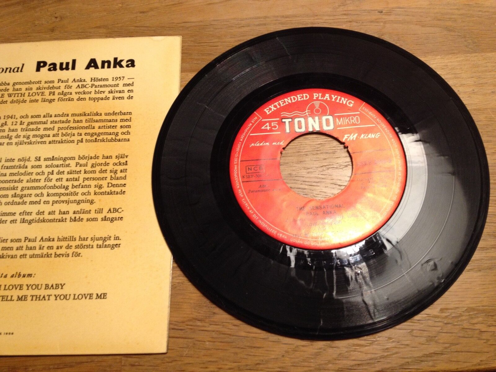 PAUL ANKA "DIANA/DON´T GAMBLE WITH LOVE/I LOVE YOU BABY/TELL ME THAT YOU LOVE ME