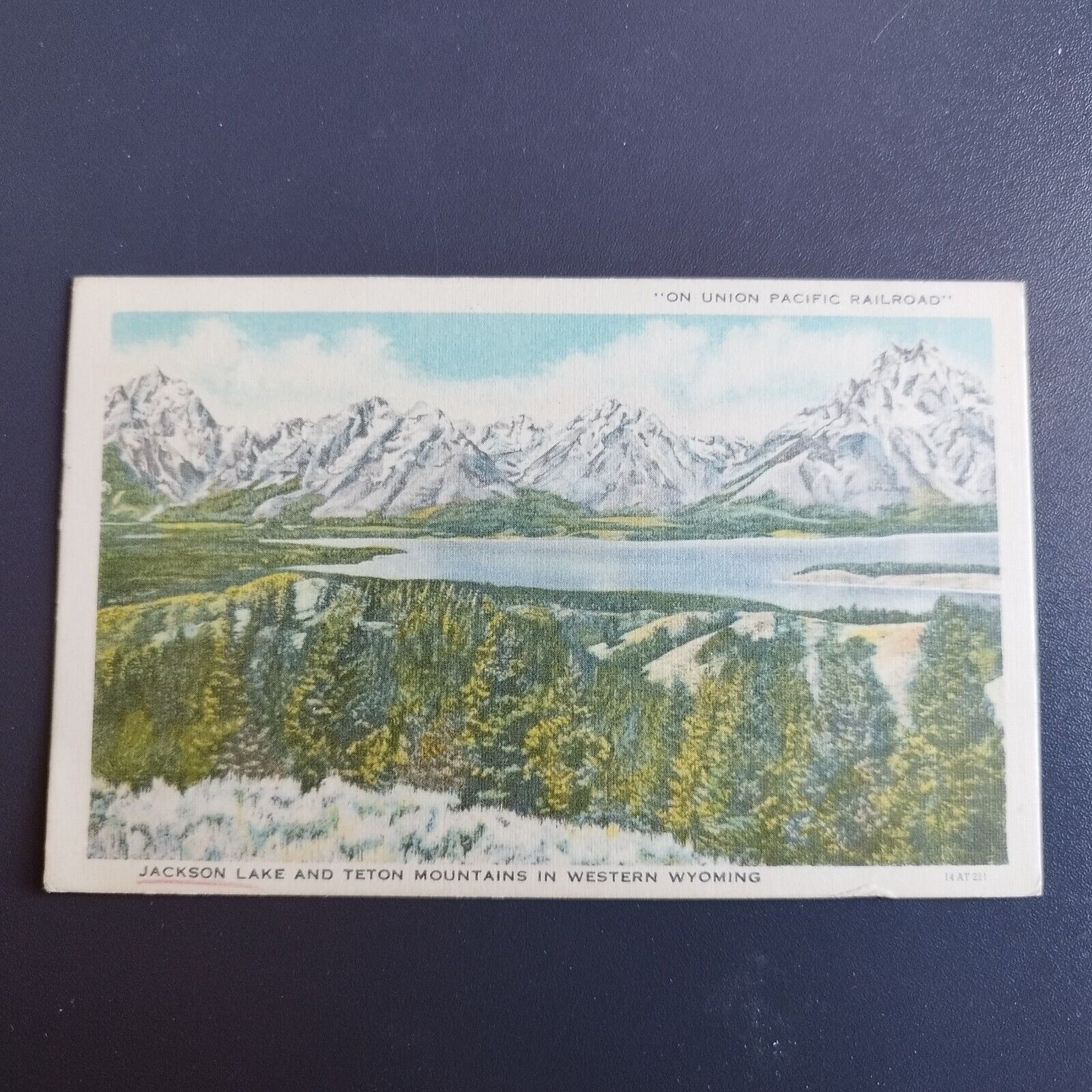 Wyoming Jackson Lake and Teton Mountains in Western Wyoming - 1949