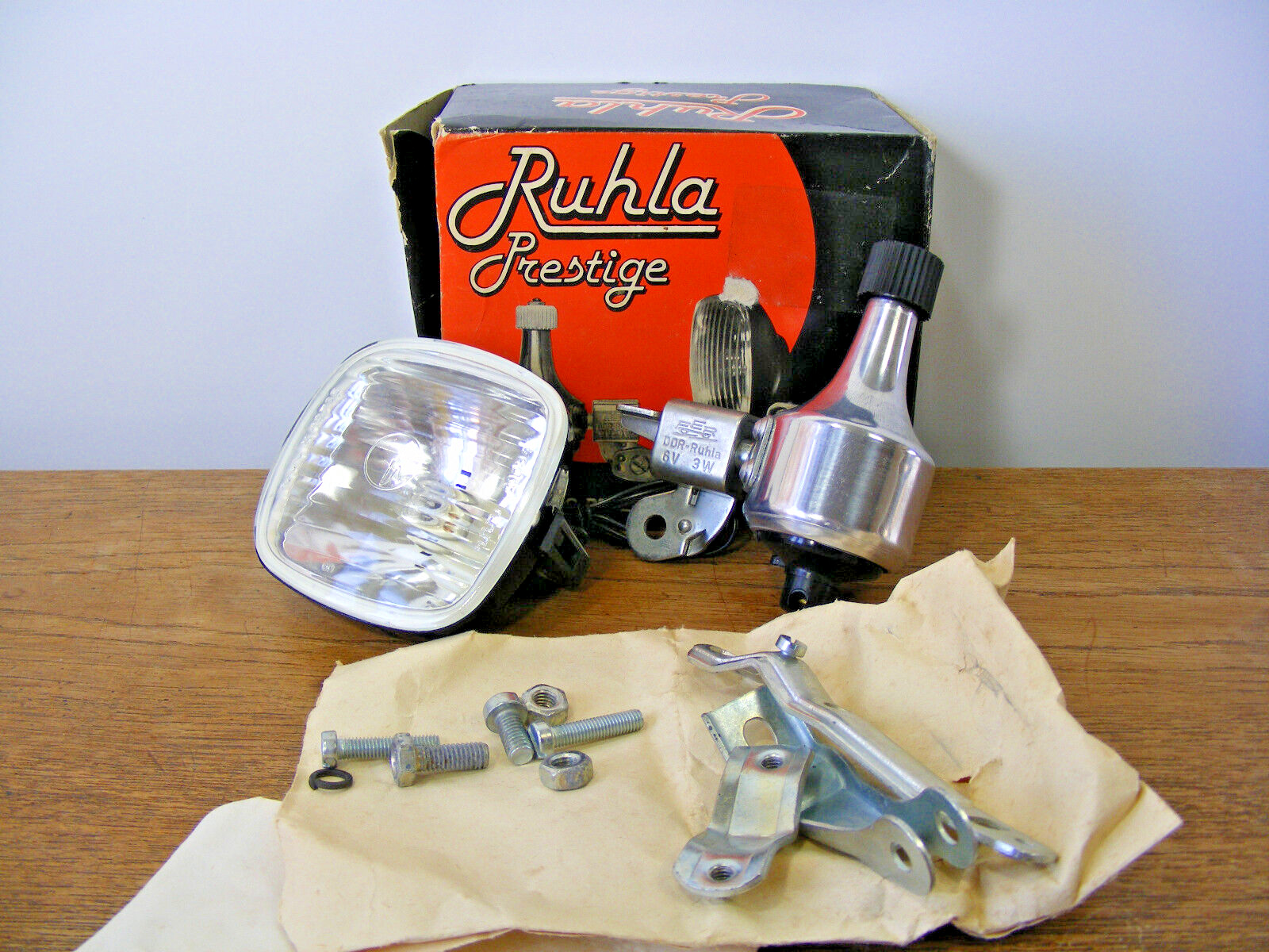 NOS FER Ruhla Prestige Dynamo Headlights GDR Diamond Mifa Bicycle Folding Wheel