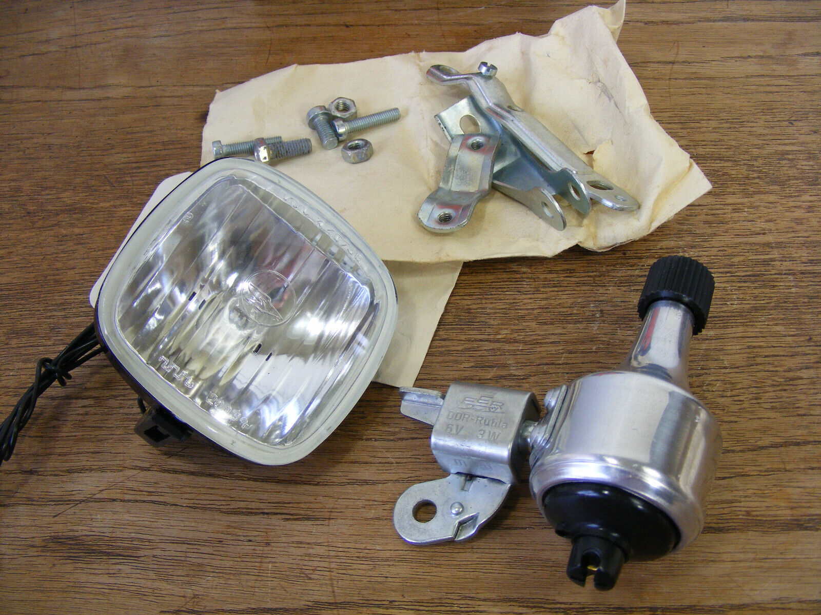 NOS FER Ruhla Prestige Dynamo Headlights GDR Diamond Mifa Bicycle Folding Wheel