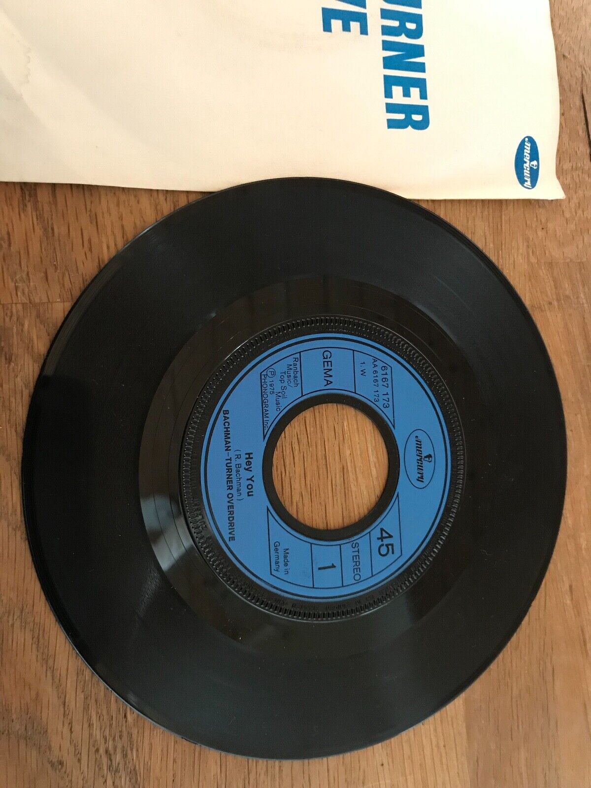 BACHMAN-TURNER OVERDRIVE "HEY YOU / FLAT BROKE LOVE" MERCURY 1975 GERMAN PRESSED