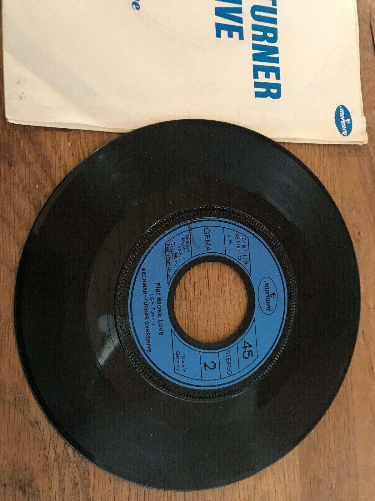 BACHMAN-TURNER OVERDRIVE "HEY YOU / FLAT BROKE LOVE" MERCURY 1975 GERMAN PRESSED