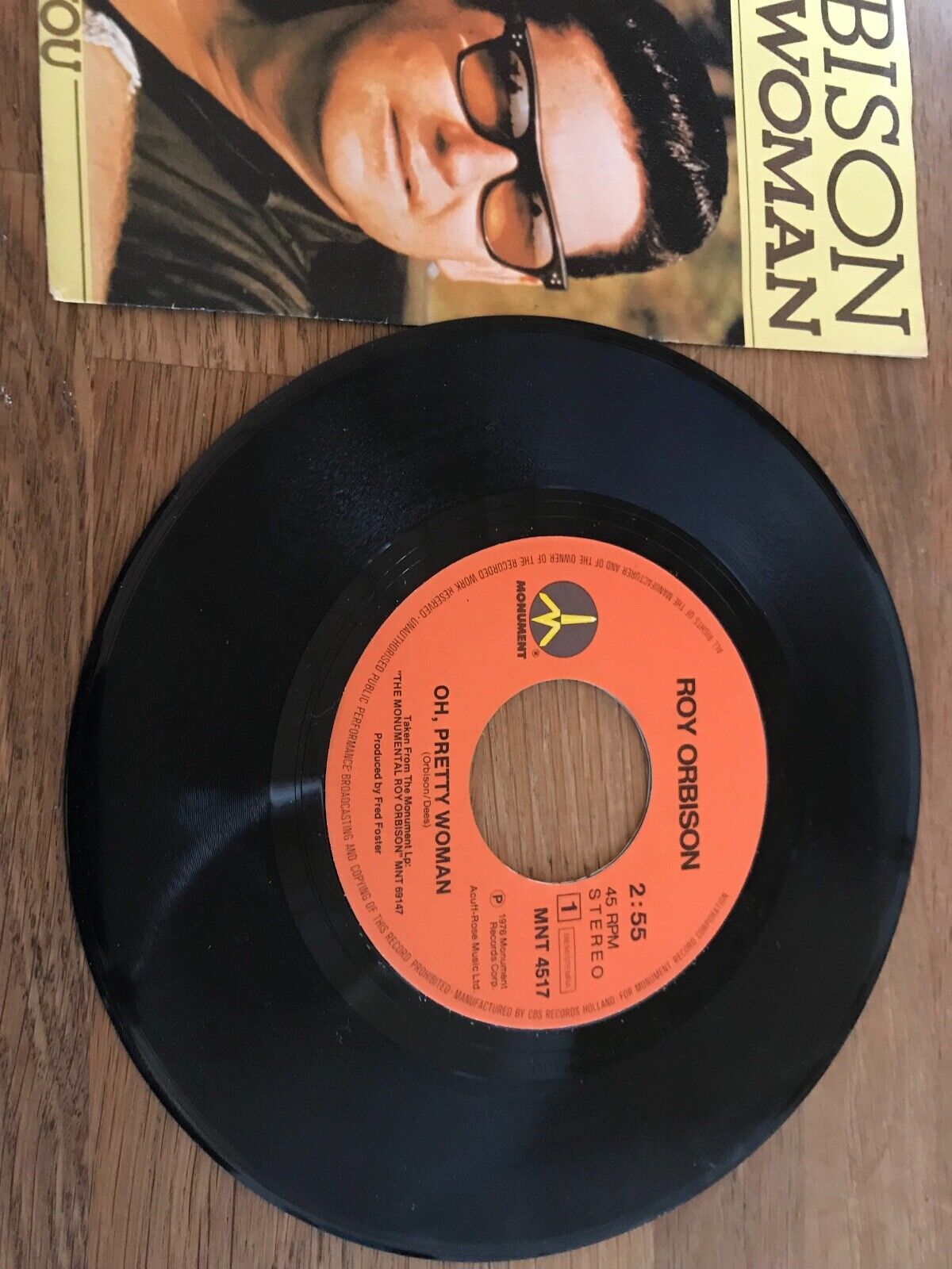 ROY ORBISON "OH PRETTY WOMAN / I CAN´T STOP LOVING YOU" 1976 MONUMENT RECORDS**