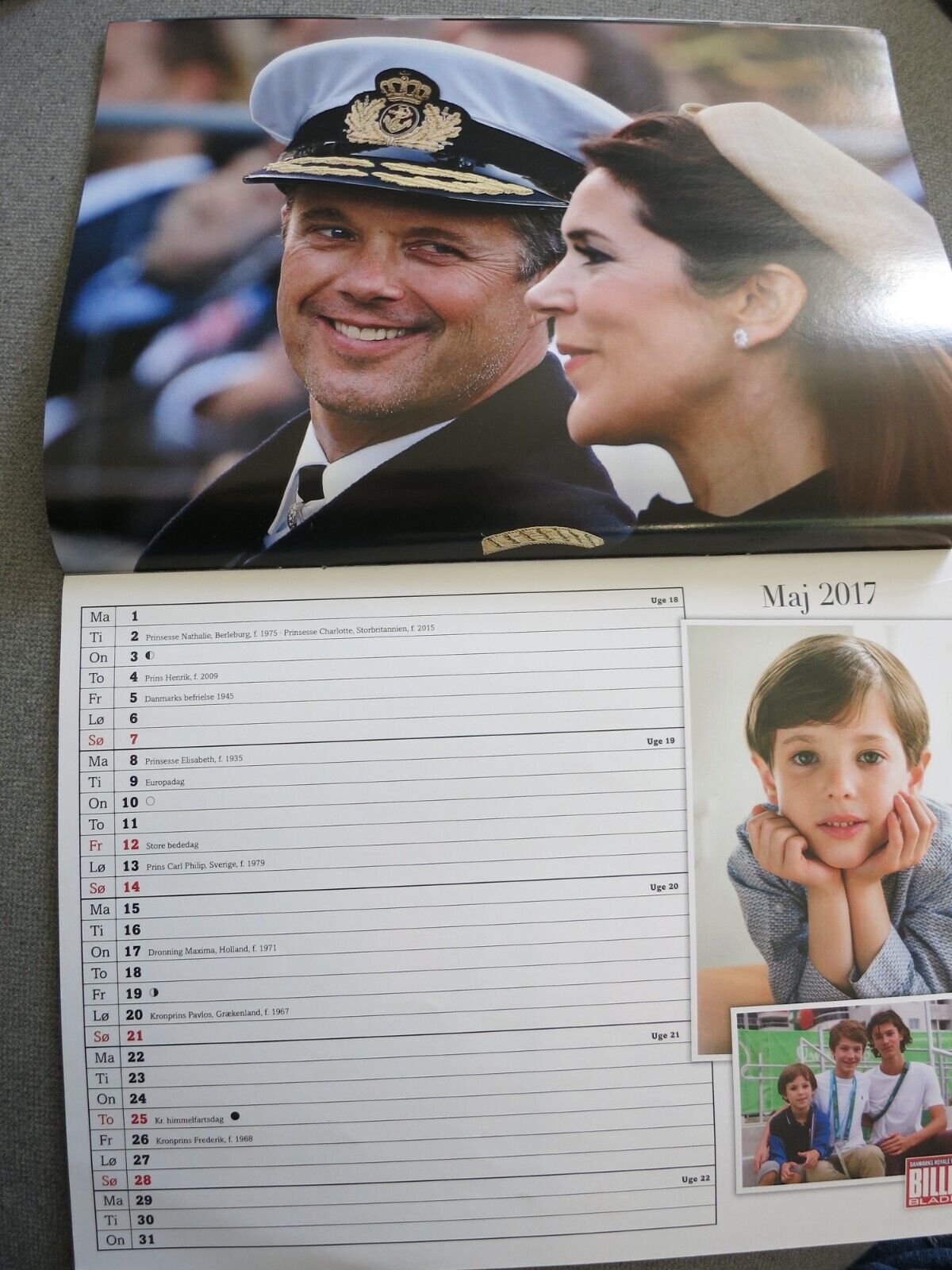 Danish Magazine Calendar ROYAL Crown Princess MARY Prince FREDERIK Nikolai AA3