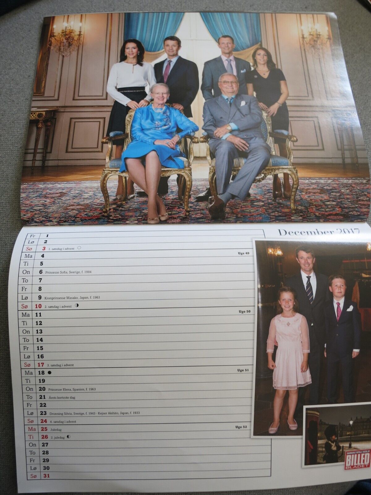 Danish Magazine Calendar ROYAL Crown Princess MARY Prince FREDERIK Nikolai AA3