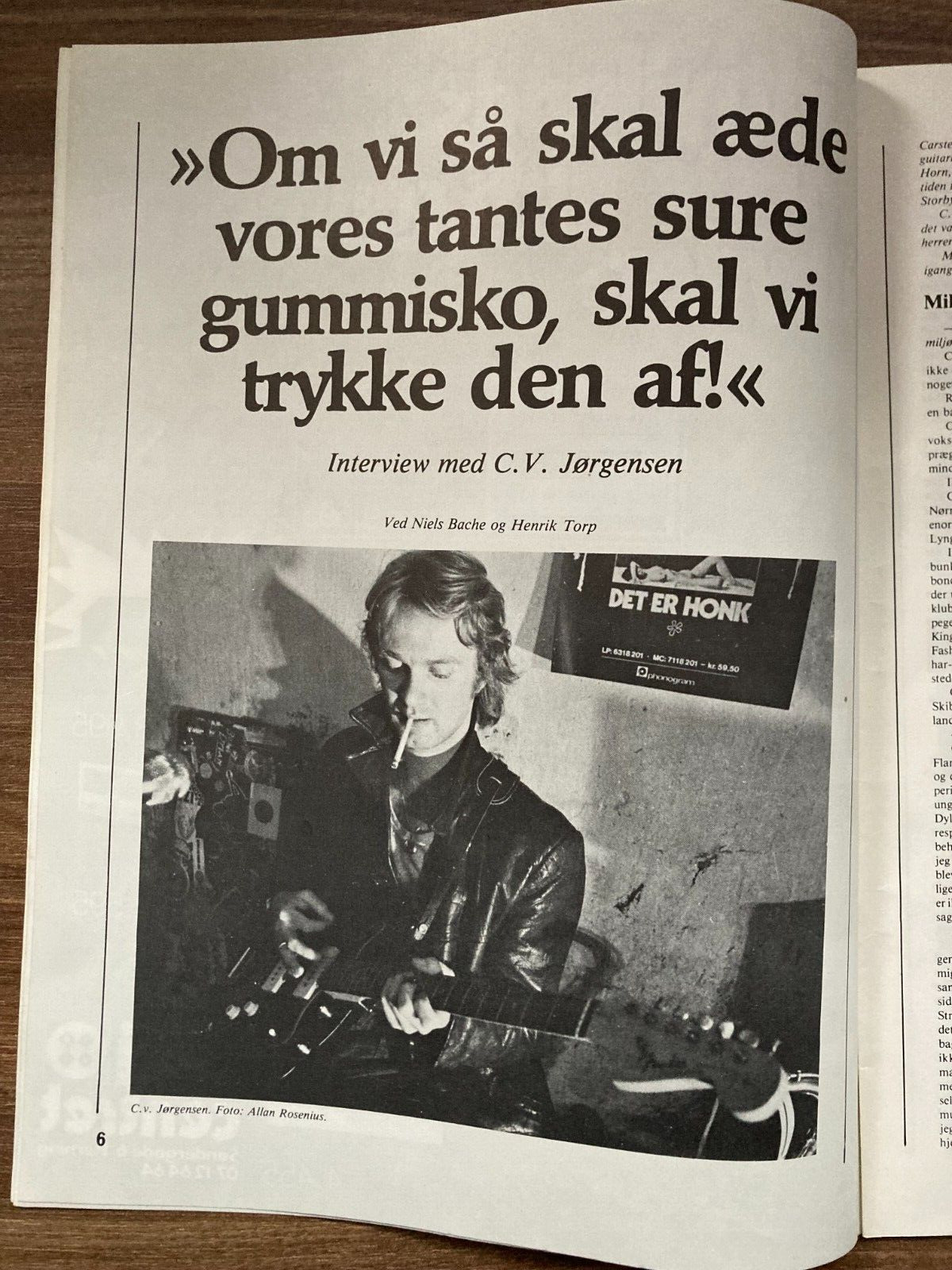 Eric Clapton Concert Copenhagen + CV Jørgensen 1977 "Rock City" Danish Magazine