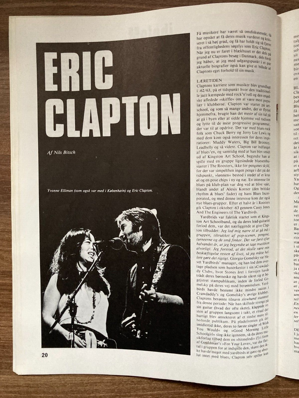 Eric Clapton Concert Copenhagen + CV Jørgensen 1977 "Rock City" Danish Magazine