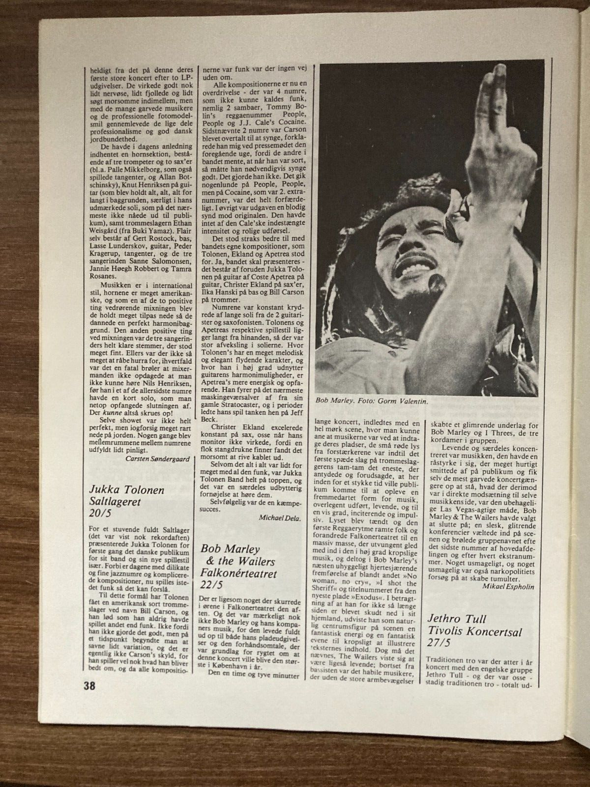 Eric Clapton Concert Copenhagen + CV Jørgensen 1977 "Rock City" Danish Magazine