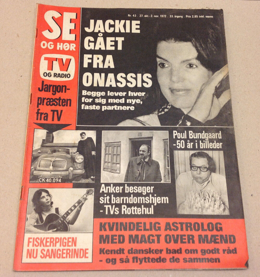 JACKIE KENNEDY JACKIE ONASSIS ARISTOTLE BREAKUP RUMORS ON A Danish Magazine 1972