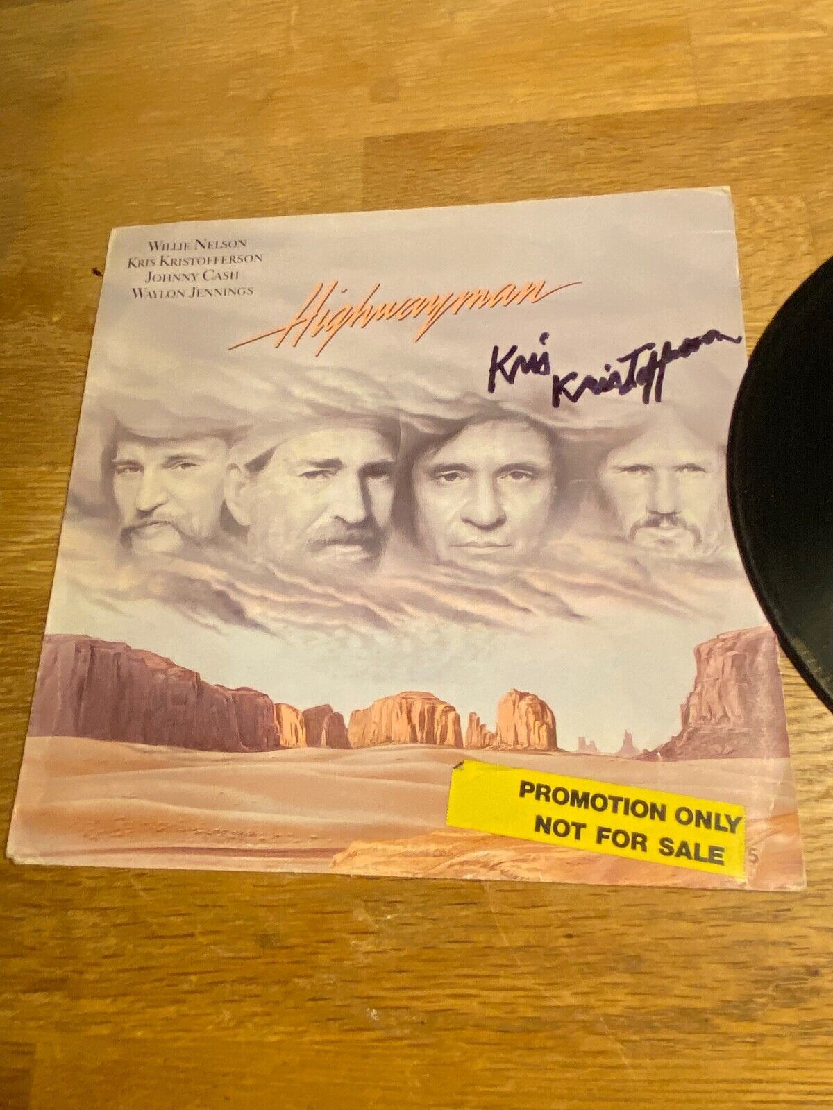 WAYLON JENNINGS WILLIE NELSON JOHNNY CASH  KRIS KRISTOFFERSON PROMO SIGNED 7"