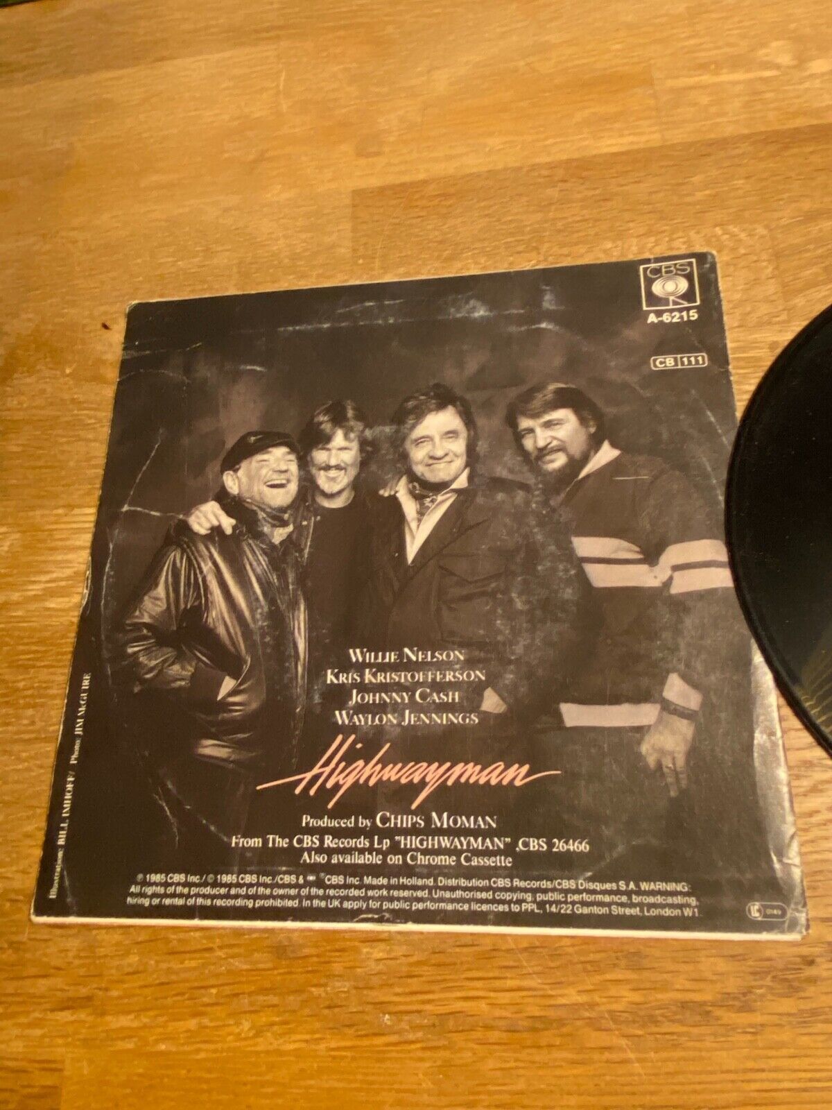 WAYLON JENNINGS WILLIE NELSON JOHNNY CASH  KRIS KRISTOFFERSON PROMO SIGNED 7"