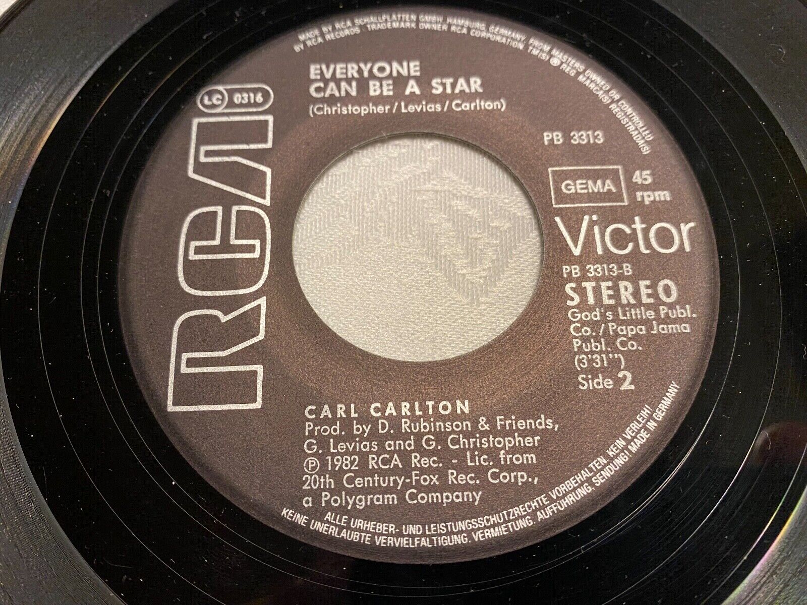 CARL CARLTON "BABY I NEED YOUR LOVING" 1982 RCA VICTOR RECORDS 1 PRESS GERMANY*