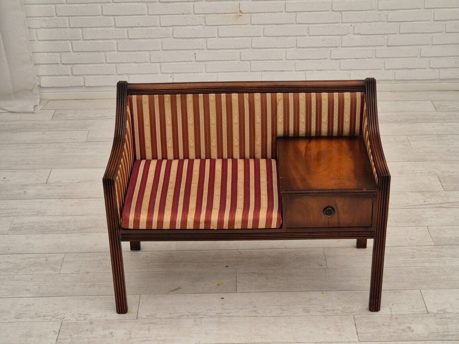 1950s Scandinavian design seater bench-dresser dark wood