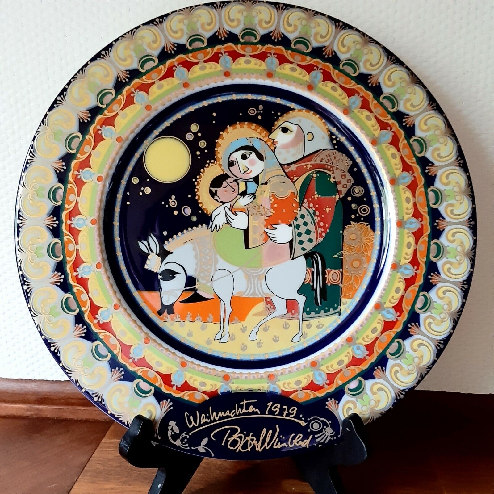 1979 FLIGHT into EGYPT wall plate Bjorn Wiinblad Rosenthal WEIHNACHTSTELLER Box