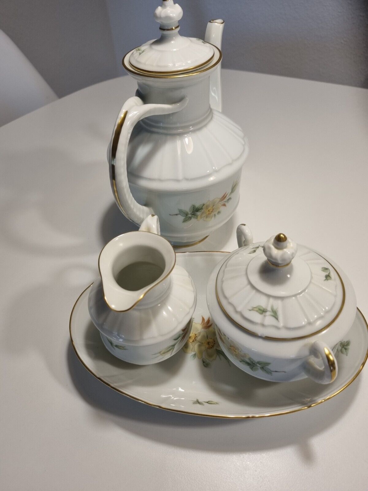 Bing  grondhal  tea set  porcelain (vintage) wild sand rose