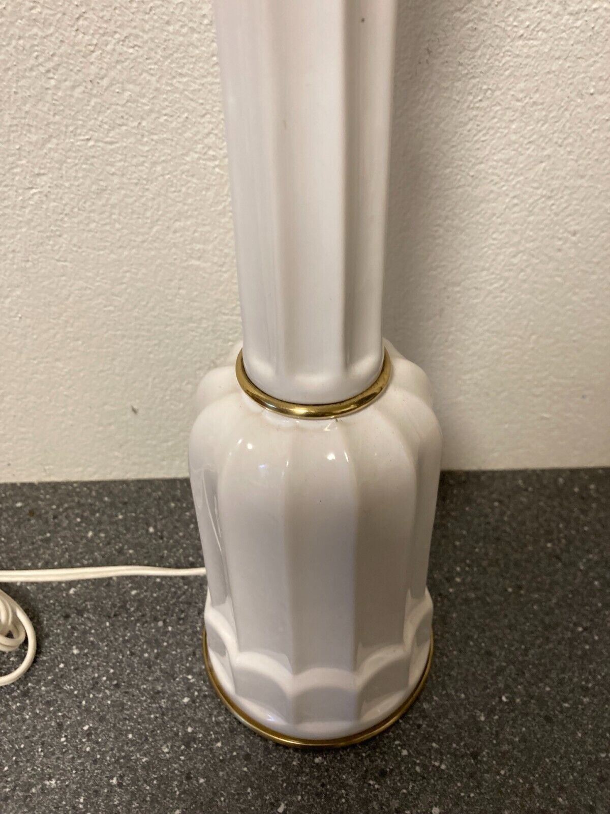 Søholm Danish Mid-Century Modern Ceramic Lamp H 46cm White/Gold No Shade