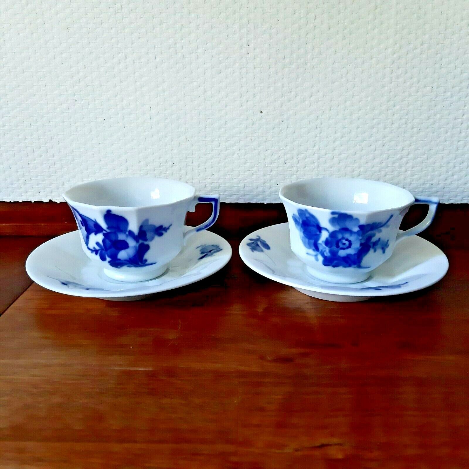 2 x COFFEE SETS BLUE FLOWER ANGULAR # 10- 8562 Royal Copenhagen Fact 1