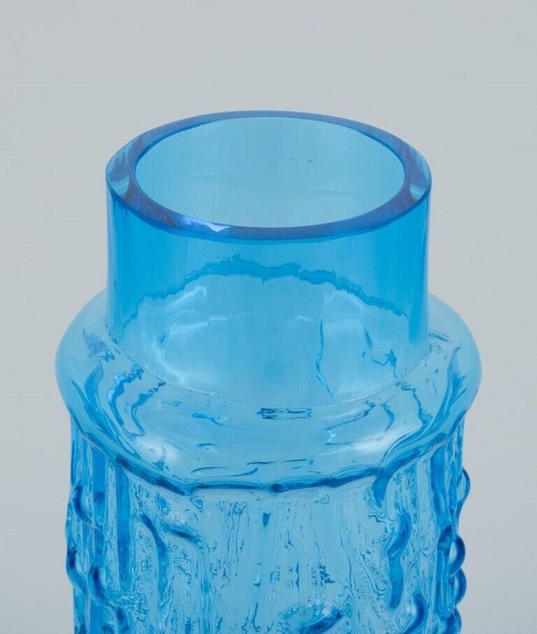 Gullaskruf Sweden Glass vase in blue mouth-blown art glass