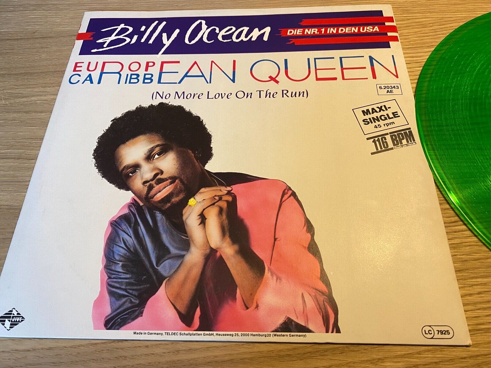 BILLY OCEAN "EUROPEAN QUEEN" 1984 WEST GERMAN PRESS 12" MAXI SINGLE GREEN VINYL*