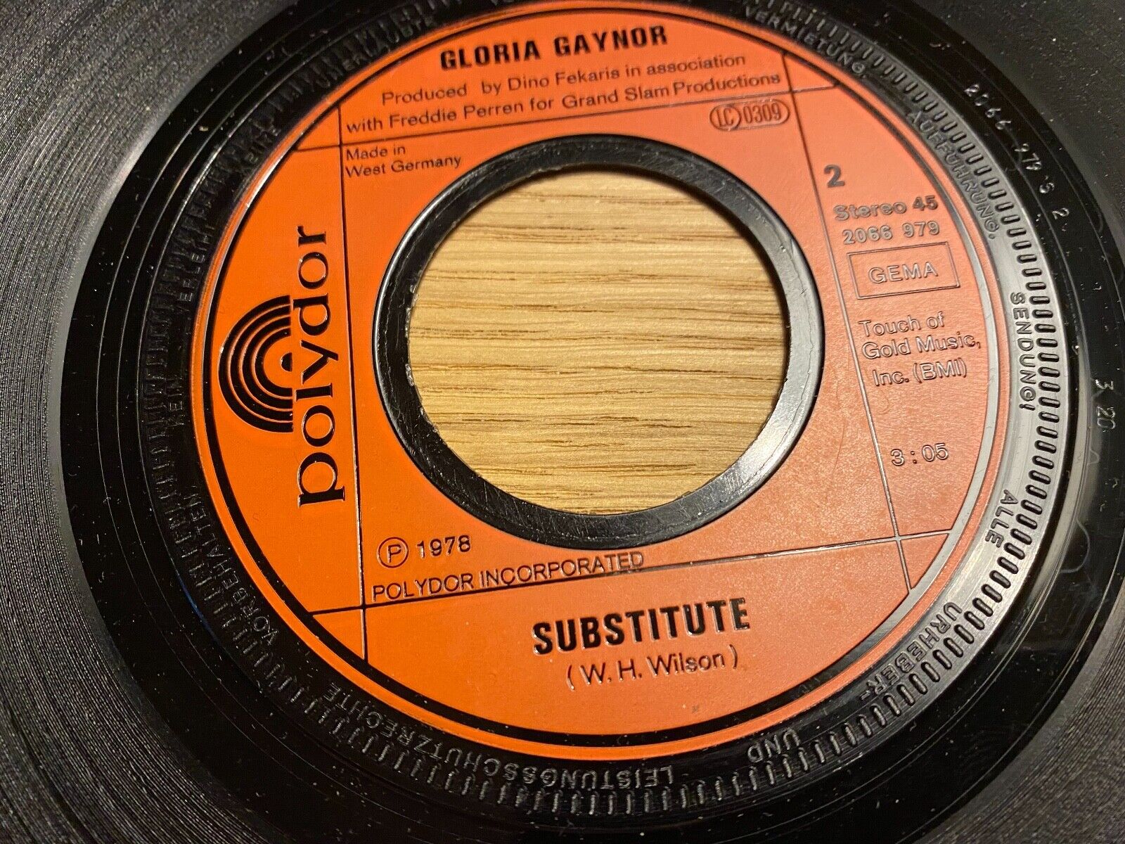 GLORIA GAYNOR "I WILL SURVIVE / SUBSTITUTE" 1978 GERMAN PRESSED SINGLE POLYDOR 7