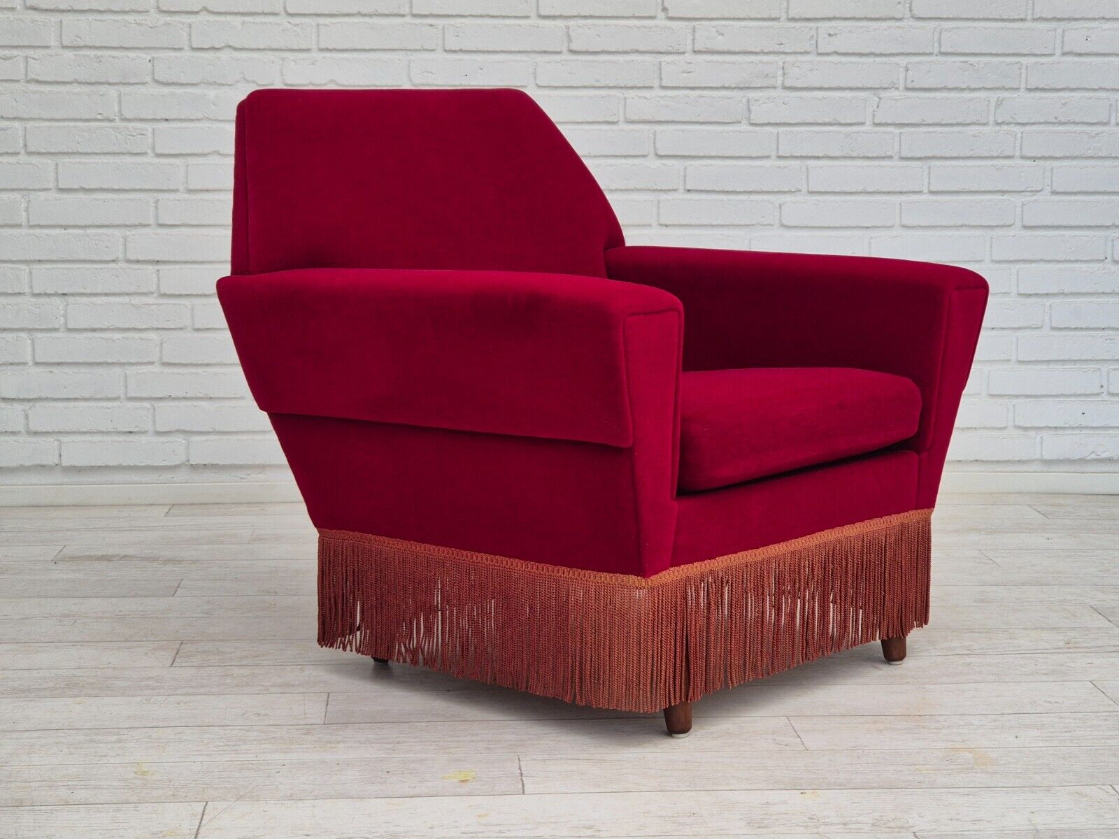 1970s Danish armchair by Ryesberg Møbler original condition velour fabric