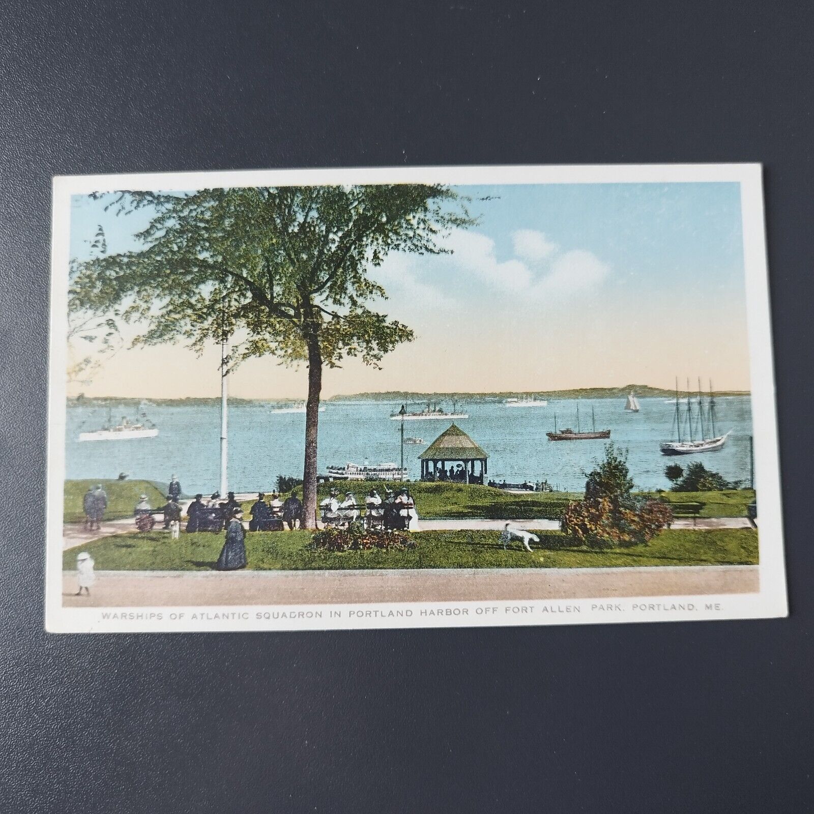 MaineWarships of Atlantic Squadron in Portland Harbor Off Fort Allen Park1900s