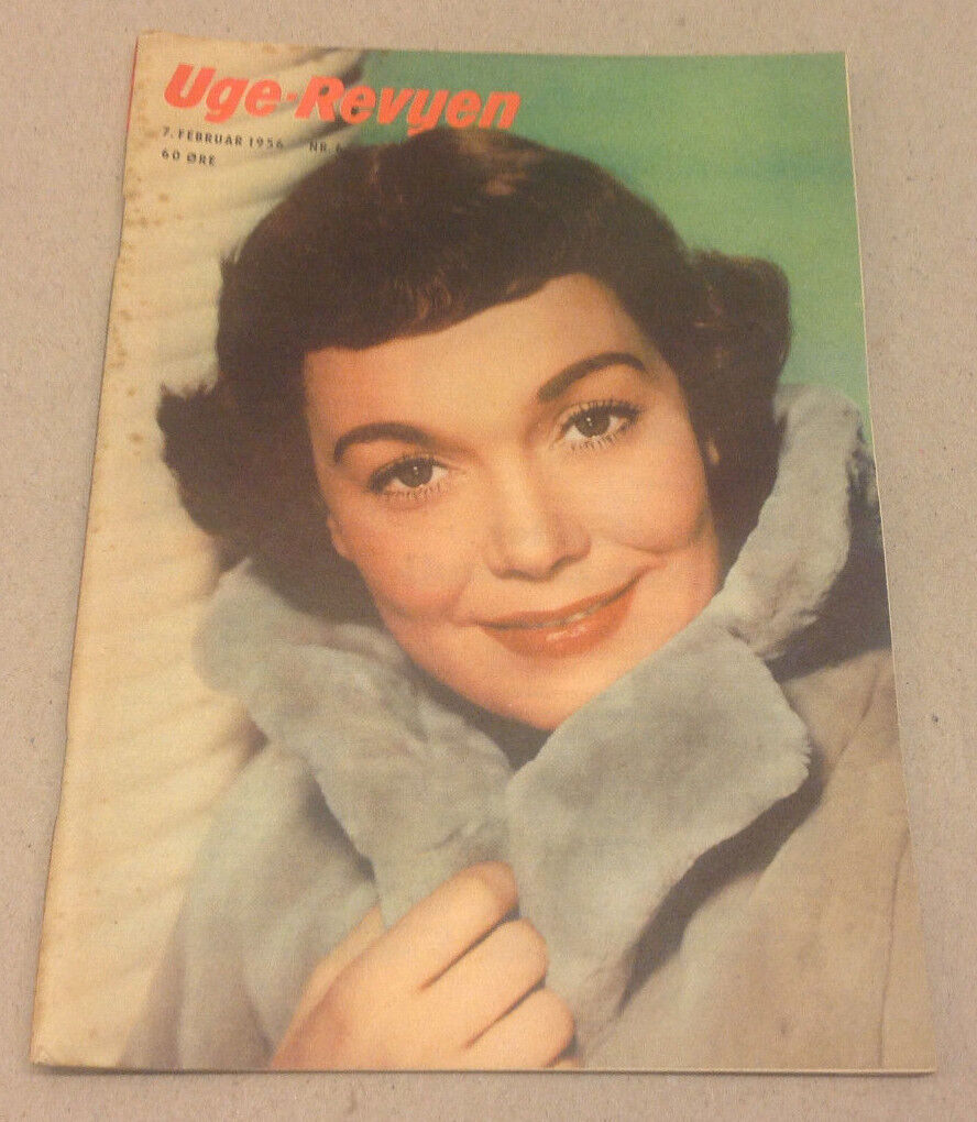 JANE WYMAN FRONT COVER FESS PARKER CROCKETT BACK COVER VTG Danish Magazine 1956