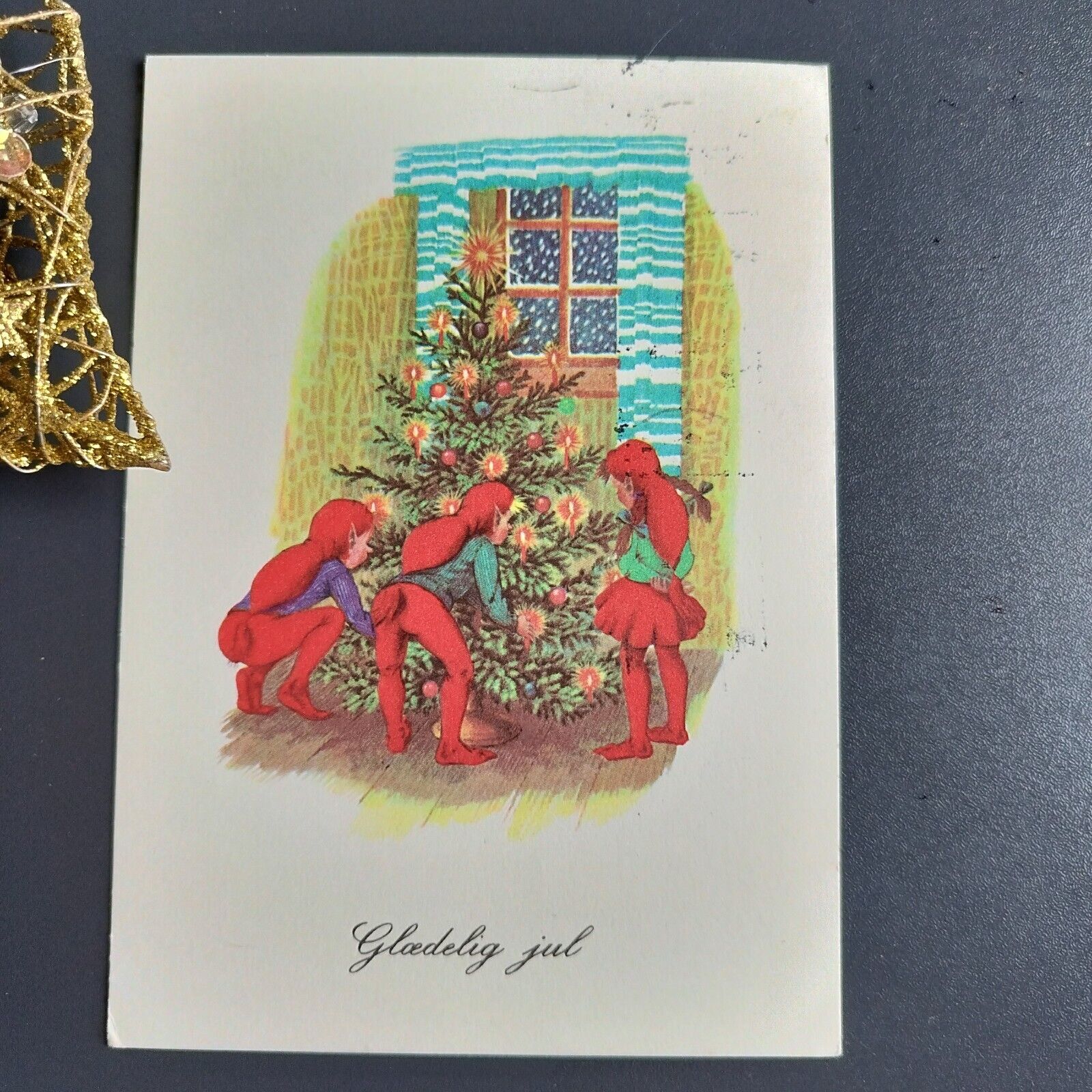 Vintage and collectible Danish Christmas card Posted in 1974   ( no  X53 )