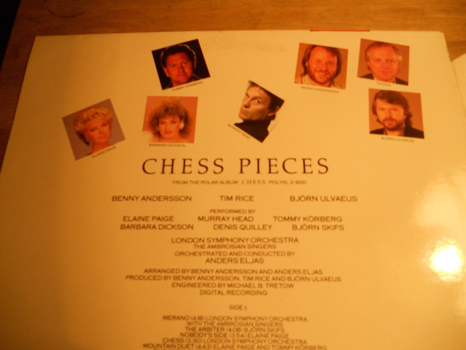 CHESS PIECES 1984 SWEDISH LP POLAR MUSIC INTERNATIONAL ABBA RELATED ULVEAUS RARE