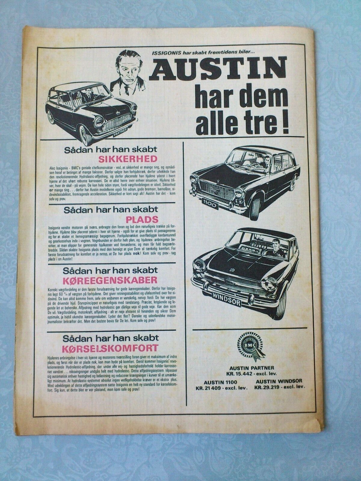 Danish magazine " Se  Hør" 1965Greek RoyalsAustin advert