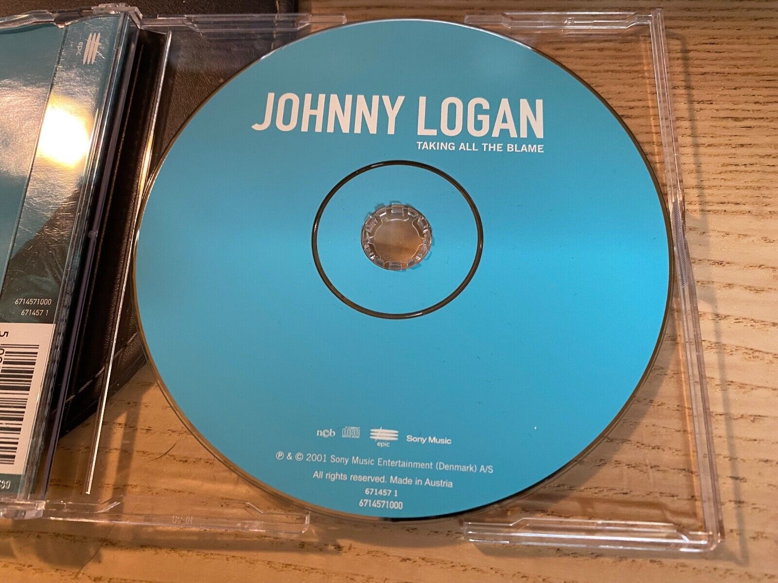 JOHNNY LOGAN "TAKING ALL THE BLAME / ANGELS" 2 TRACK CD SINGLE EPIC RECORDS 2001