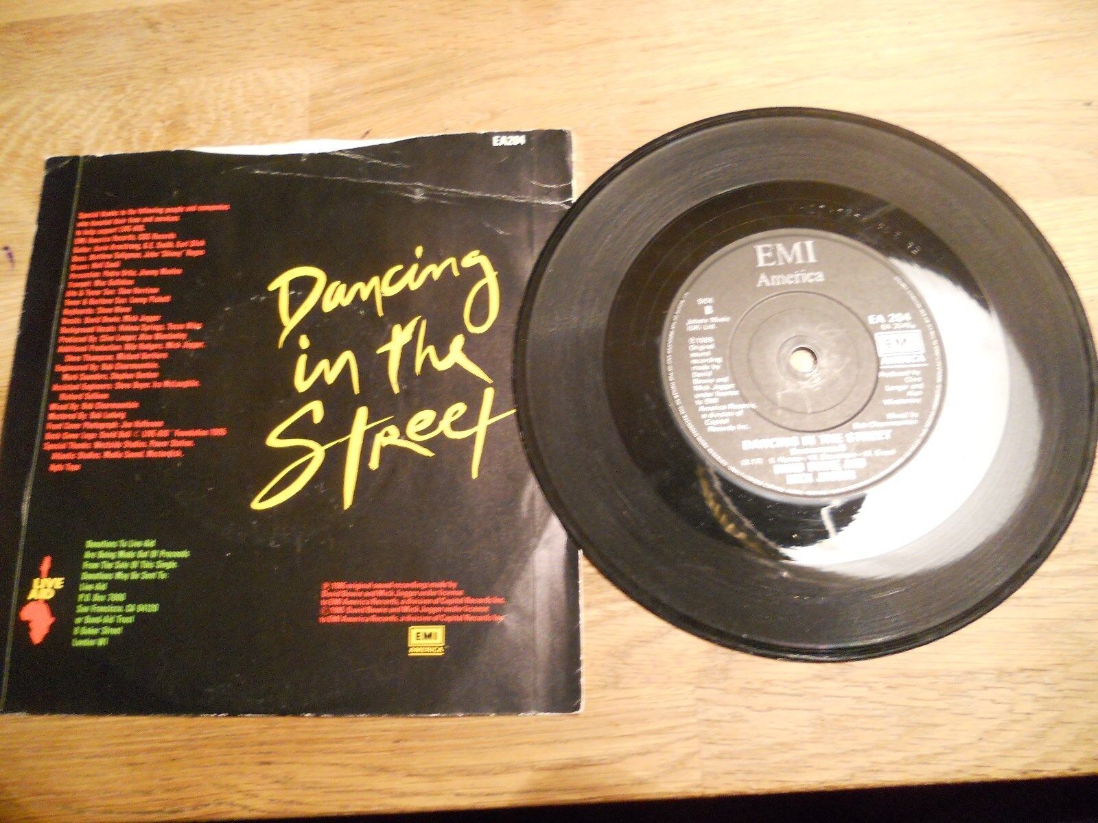 DAVID BOWIE  MICK JAGGER DANCING IN THE STREET 7 INCH SINGLE USED 1985 RARE uk